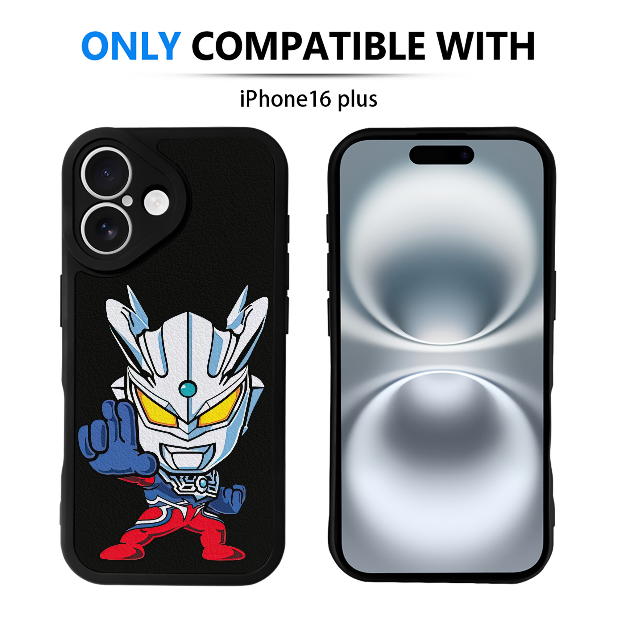 （画像用） ウルトラマン Ultraman 【iPhone 16シリーズ対応】シリコンスマホケース（レザー調） 材質：シリコン